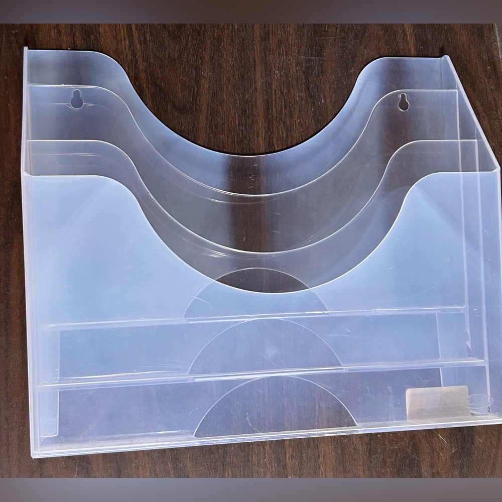 Eldon 3 Slot Plastic Desk Paper Organizer File Divider Free Standing or Hang